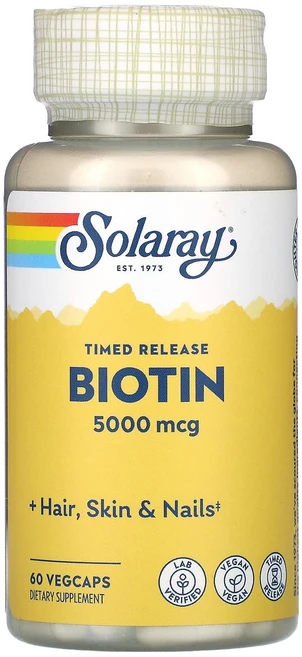 Solaray 비오틴 5000mcg 베지 캡슐 60정, 1개 - 쿠팡