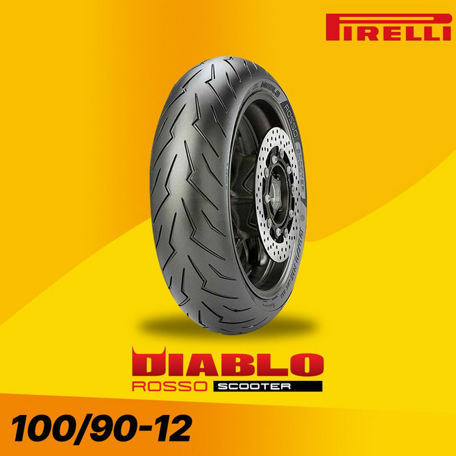 MOXI 피렐리 디아블로 로쏘 스쿠터 타이어 100/90-12 프론트 앞타이어, 1개, 100-90-12