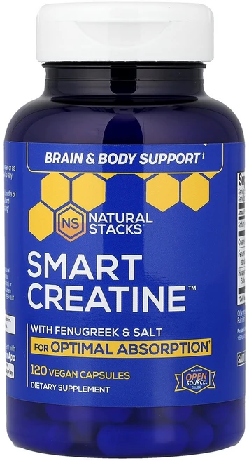Natural Stacks Smart Creatine™ 베지 캡슐 120정 Stacks (내추럴 스택스), Natural Stacks, Smart Creatine - 쿠팡