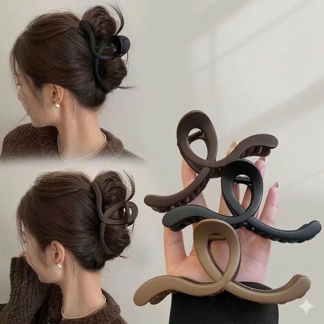 13cm 대형 웨이브 꼬임 집게핀 올림머리 헤어집게핀