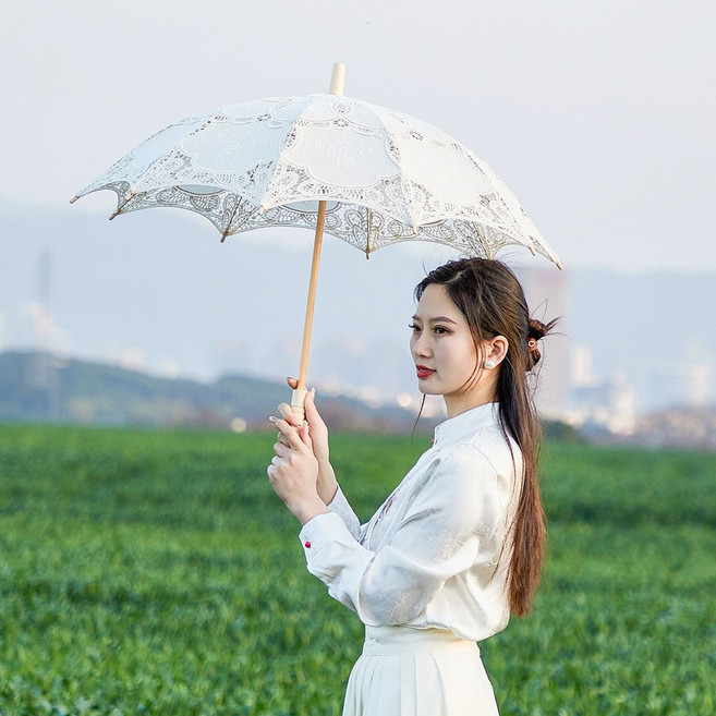 레이스 양산 우산 여성 빈티지 양우산 이중 일본 경량