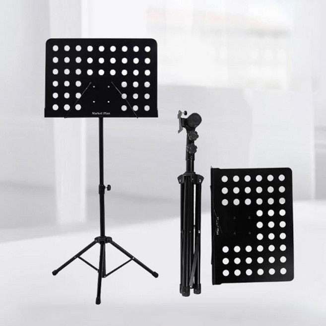 마켓플랜 리프트 접이식 악보 보면대, 블랙, 1개