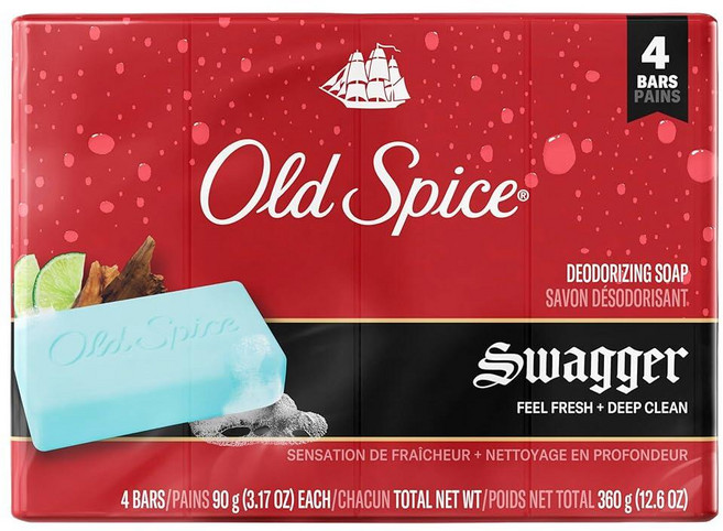 Old Spice 남성용 비누 탈취 상쾌하고 딥 클린 느낌 상쾌한 거품 라임 + 삼나무 향이 나는 스웨거 89.9g(3.5온스) (), Old Spice 남성용 비누, 탈취, 상쾌하고 딥 클