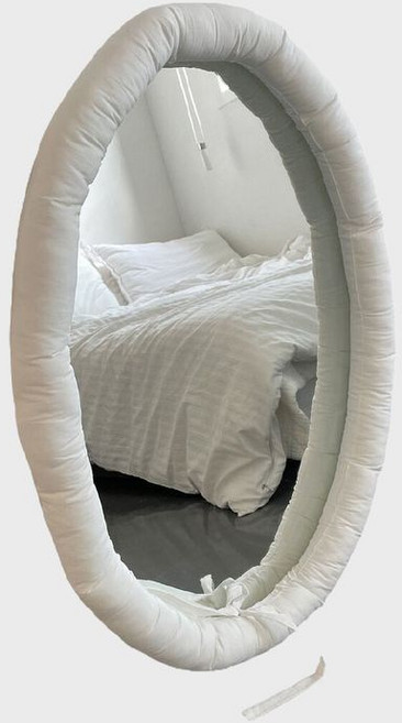 미호미두_MIHOMIDU oval Cushion mirror 쿠션 거울 타원형, 화이트