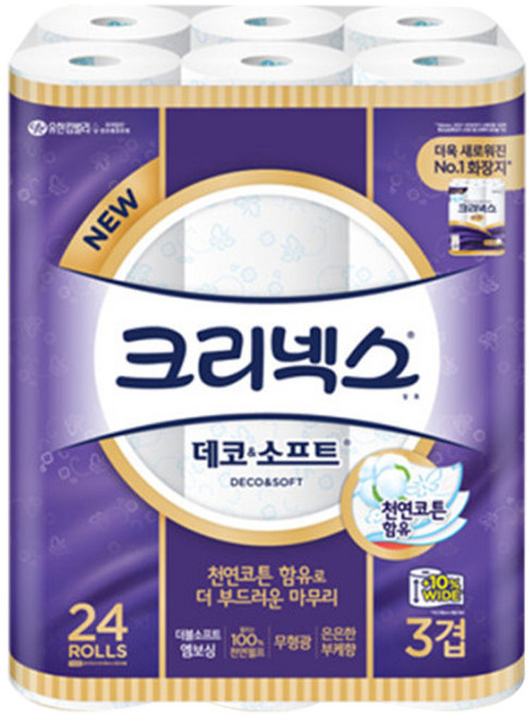 유한킴벌리 크리넥스 데코앤소프트 35mX24롤 정품, 35m, 24롤, 1개