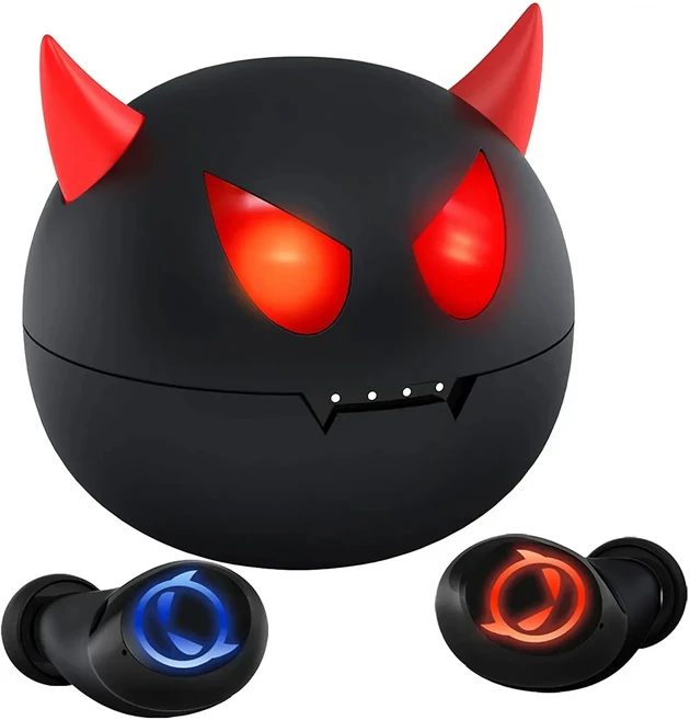 어린이용 무선 헤드폰 블루투스 5.0 HiFi 음악 이어폰 차단 터치 컨트롤 생일, 09 black demon