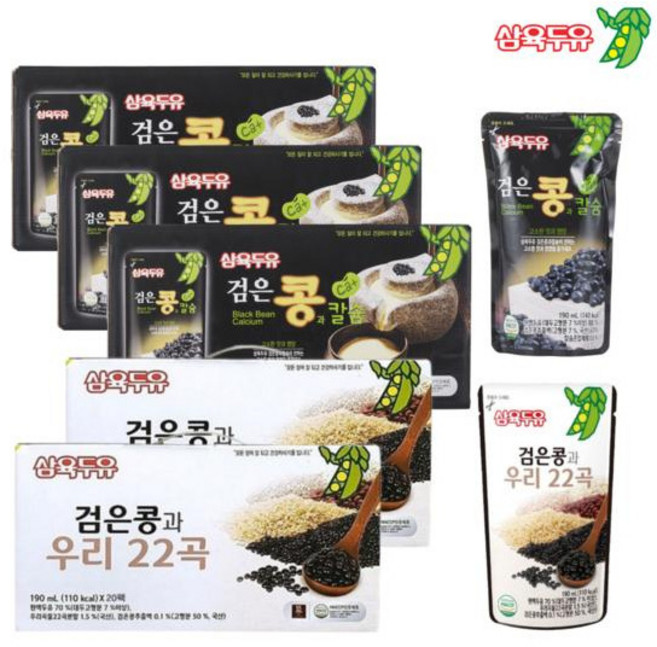 7위 - [삼육두유] 검은콩과 칼슘 60팩+검은콩과 우리22곡 40팩 총100팩, 100개, 190ml