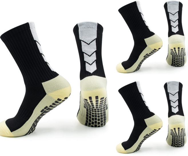 라라홀릭 논슬립 스포츠 축구양말, 3개, 블랙