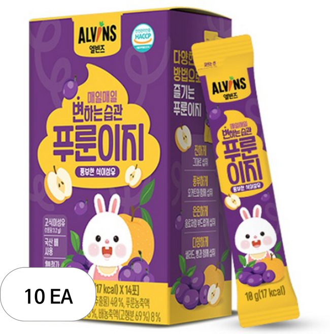 엘빈즈 매일매일 변하는 습관 푸룬이지 14p, 140g, 12개