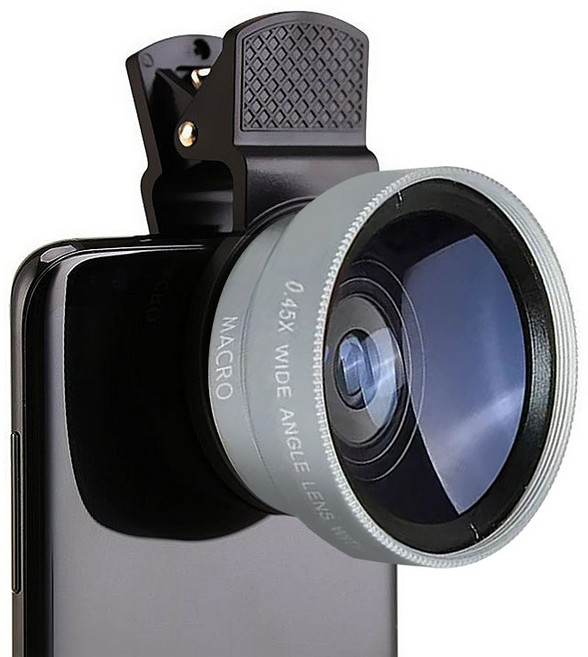 상덕 스마트폰광각렌즈 핸드폰렌즈 패션 광각렌즈, 고급 실버, 1개