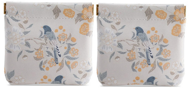 자동 스냅 파우치 미니 카드 수국 립스틱 수납 마운틴 동전 스몰, 2개, G_소형 2개