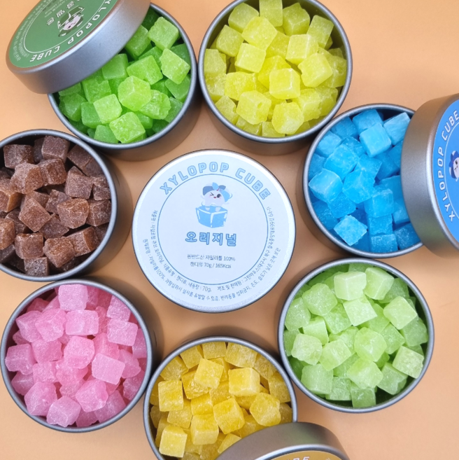 [무설탕] 자일리톨 사탕 100% 무설탕 캔디 무가당 사탕 아기 유아 어린이 캔디 5개 구매시 1개 서비스 지급, 70g