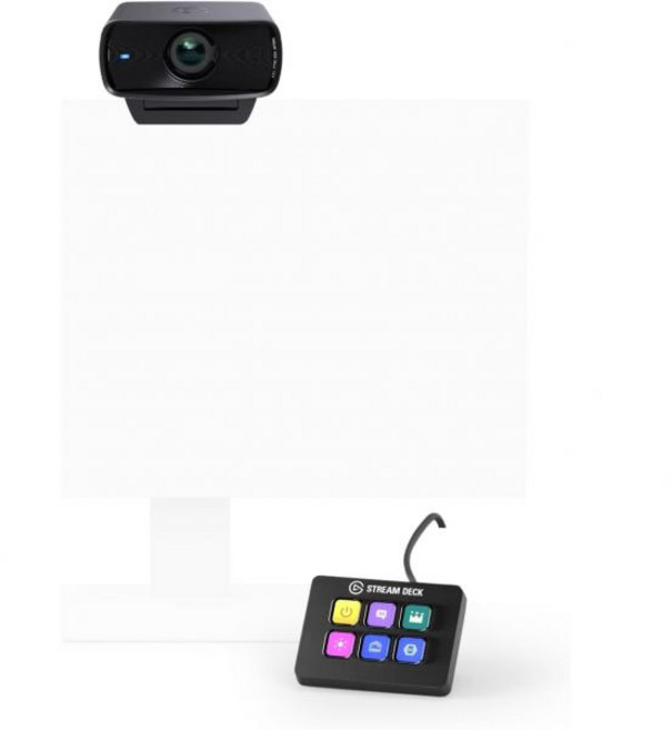 웹캠 마이크 내장 스트리밍 엘가토 페이스캠 MK.2 스트림 덱 미니 번들 - PTZ 컨트롤이 포함된 프리미엄 풀 HD 화상 통화 OBS 줌 팀 등 원활한 통합 MacPC 호환