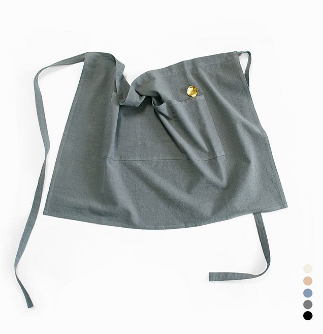 린넨 앞치마 식당 카페 허리 한복 하프 에이프런 짧은 미니 쉐프 행주치마, B. 베이지