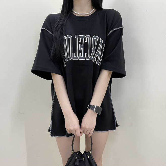 VANANA2 국내제작 여성 데일리 라운드넥 루즈핏 캐주얼 레터링 반팔티 3color