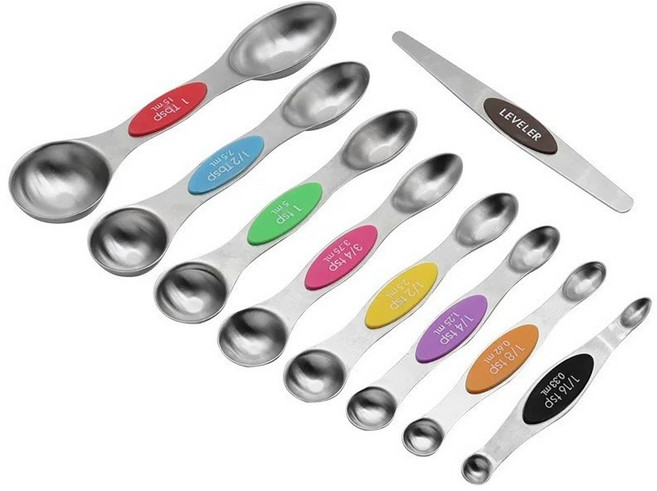 더스타이드 마그네틱 스푼 9종 자석 계량 스푼 스냅 스푼, 1개
