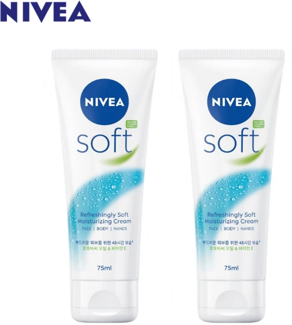 니베아 소프트 리프레싱 모이스춰라이징 크림, 75ml, 2개 - 쿠팡