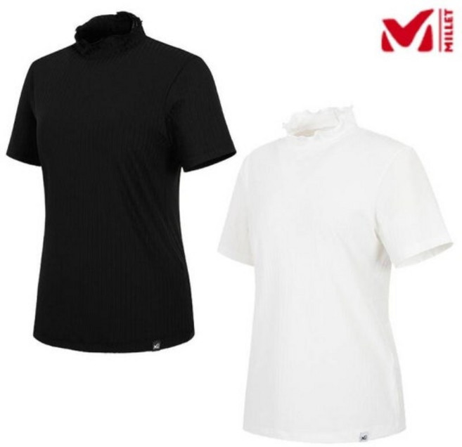 밀레 *MILLET* 여성스러움을 더한 LD 앨빈 변형 골지 베이스레이어 터틀넥 반팔 티셔츠 *MVTUT873* 정상가 : 71000원 (추가세일)