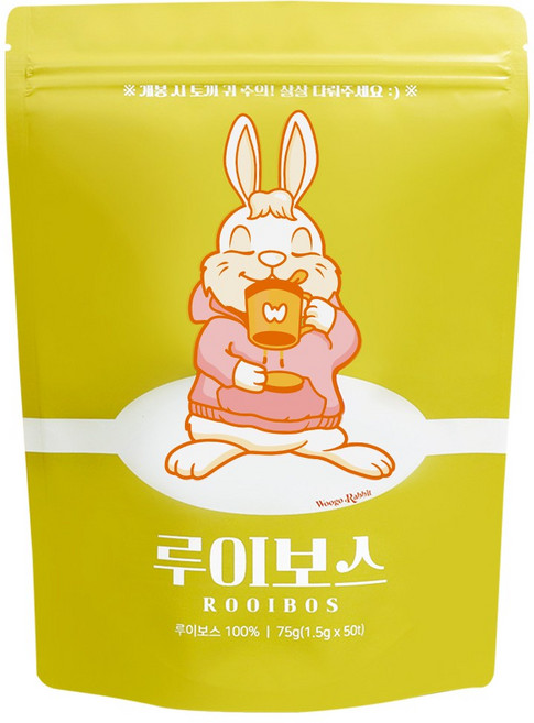 우고래빗 루이보스 허브차 50티백, 1개, 50개입, 75g