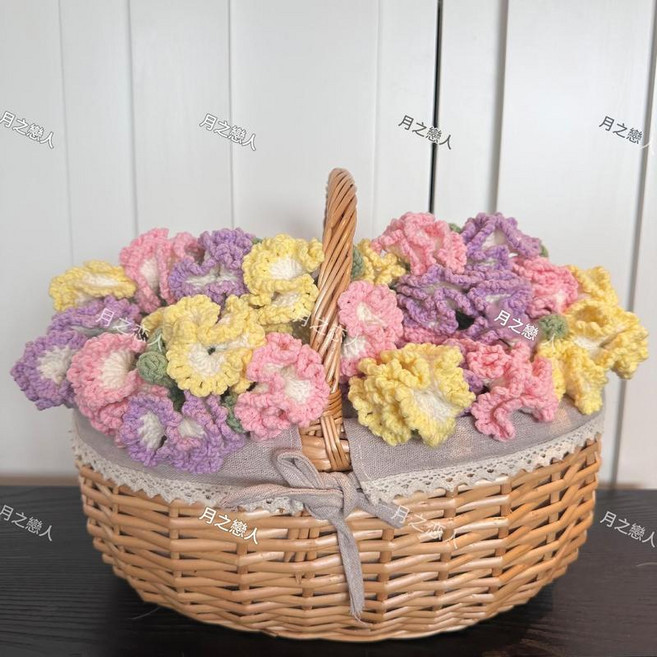 手工毛線鉤織玫瑰花束禮品