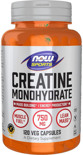 NOW Foods 一水肌酸素食膠囊 750mg, 1罐, 120顆