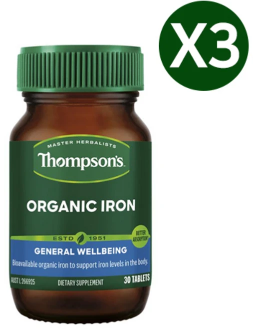 톰슨 아이언 철분 24mg Thompson's Iron, 3개, 30정 - 쿠팡