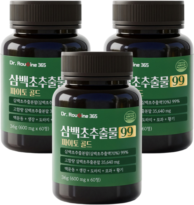 닥터루틴365 삼백초 추출물 99% 파이토골드, 3개, 60정