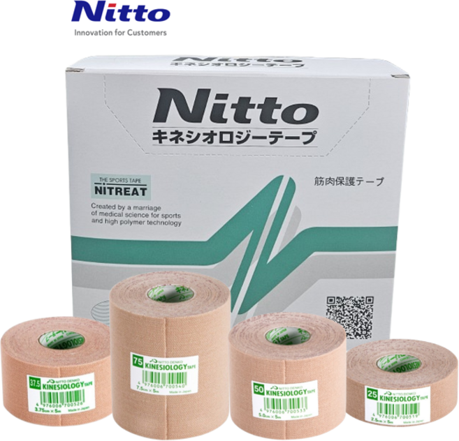 Nitto 닛또 키네시오 근육 테이프 5m 스포츠 테이핑, 3개