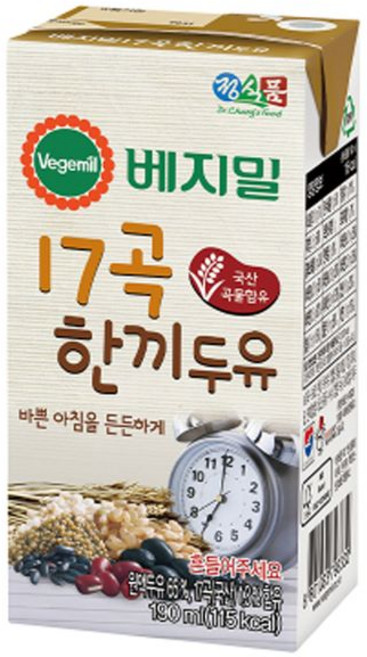 JUNGFOOD 베지밀 17곡 한끼두유 190mlx80팩, NONE