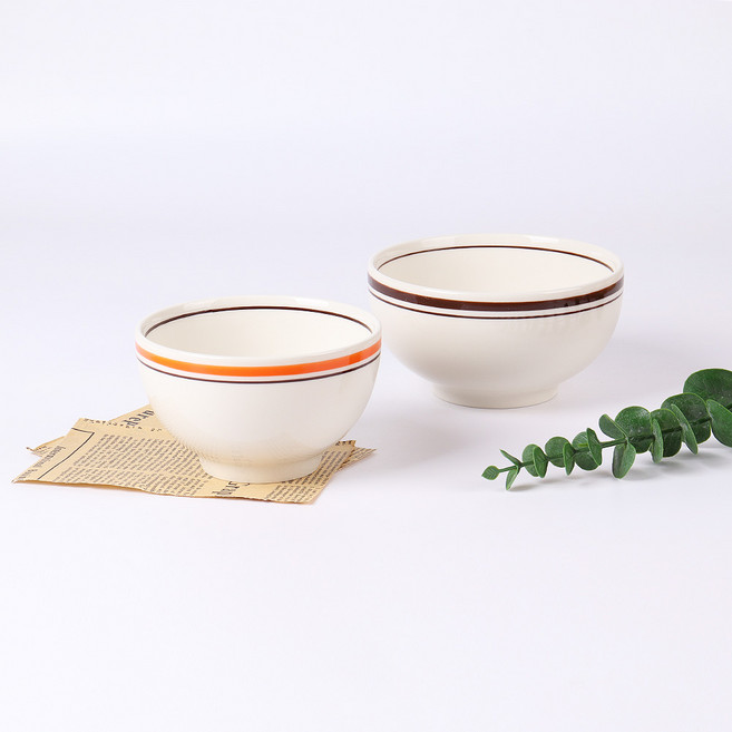 카네수즈 빈티지 공기 대접 레트로 밥그릇 국그릇, 1개, 오렌지 대접