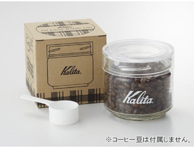 Kalita 玻璃密封儲豆罐 附豆匙 日本製, 1個, Kalita 玻璃罐 150g