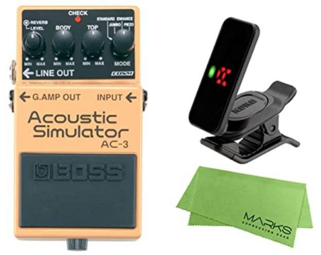 BOSS - Acoustic Simulator AC-3 + KORG Pitchclip 2 PC-2 + 보스 마크스 오리지널 크로스