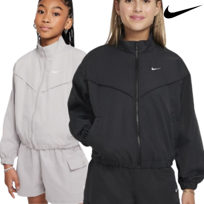 [나이키 키즈 주니어] 여아 바람막이 자켓 크롭 2컬러