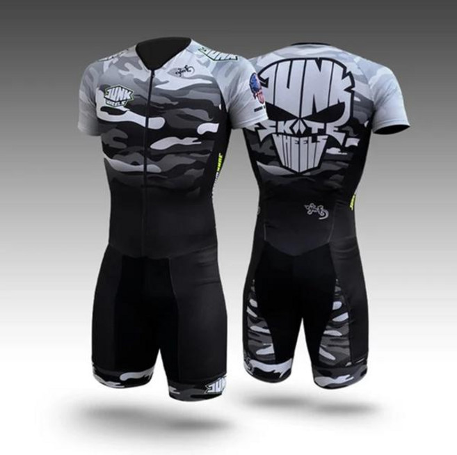 인라인스케이트 정크 휠 철인 3 종 경기 레이싱 슈트 반팔 편안한 빠른 스케이트 의류 점프 롤러 스피드 스케이팅 스킨 슈트, 29.Without cushion3 - 4XL, 1개