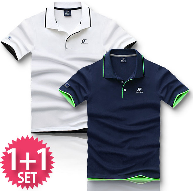 블루포스 체트스 반팔 카라티 1+1 세트 [2장 묶음] 남자 티셔츠 남성 반팔티 단체티 남녀공용 커플티 여름 골프티 [국내생산]