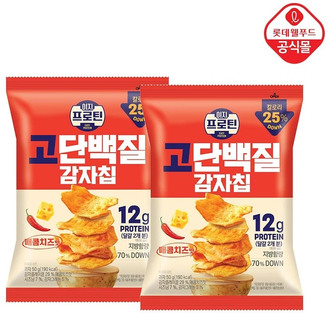이지프로틴 고단백질 감자칩 매콤치즈맛 50g x 16봉., 16개 - 쿠팡