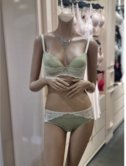[세트] MbyE 로맨티크 노와이어 브라+헴팬티그린 EBBREA3H5Q
