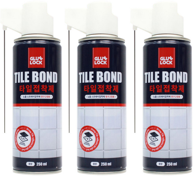 글루락 타일본드 스프레이 접착제, 3개, 250ml