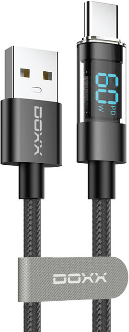 DOXX .DOXX LCD고속충전케이블 C타입2M DX-LCD60W20-UTC, 블랙, 2m, 1개