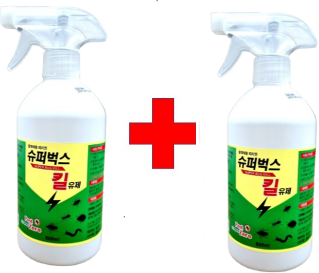 강력살충제 슈퍼벅스킬500ml 노래기 지네 거미 개미 바퀴벌레 빈대약 파리 모기 털진드기 방역살충제 비오델타, 2개