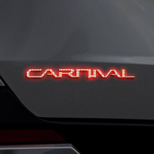 [오카] 2024 카니발 페이스리프트 호환 용품 시그니처 리어 레터링 반사 스티커 리플렉터, 1세트, [오카] 레드