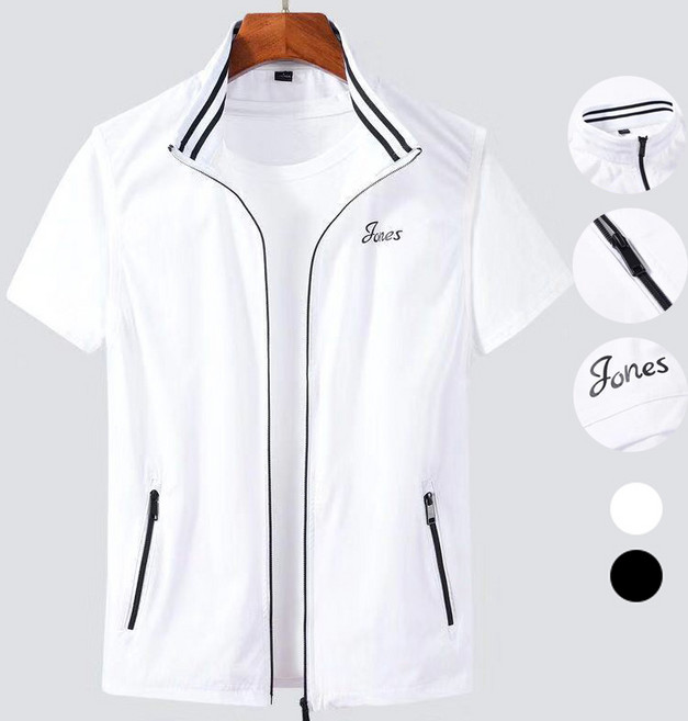 M-5XL 빅사이즈 남성 얇은 냉감 베스트 운동 캐주얼 트레이닝 집업 조끼 2컬러