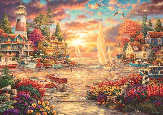 Perre Group Spring Lake 코티지 직소 퍼즐 (3000피스), Perre Group Spring Lake, 코티지 직, 1개, Into the Sunset