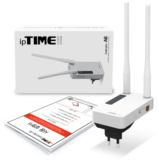 [ipTIME] EXTENDER-A6 [AC1200 2x2 듀얼밴드 WIFI확장기 콘선트형 안테나2개 메쉬 유선100Mbps]
