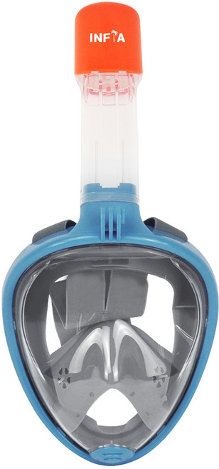 인피아 풀페이스 스노쿨링마스크 스노쿨링 세트, 블루오렌지