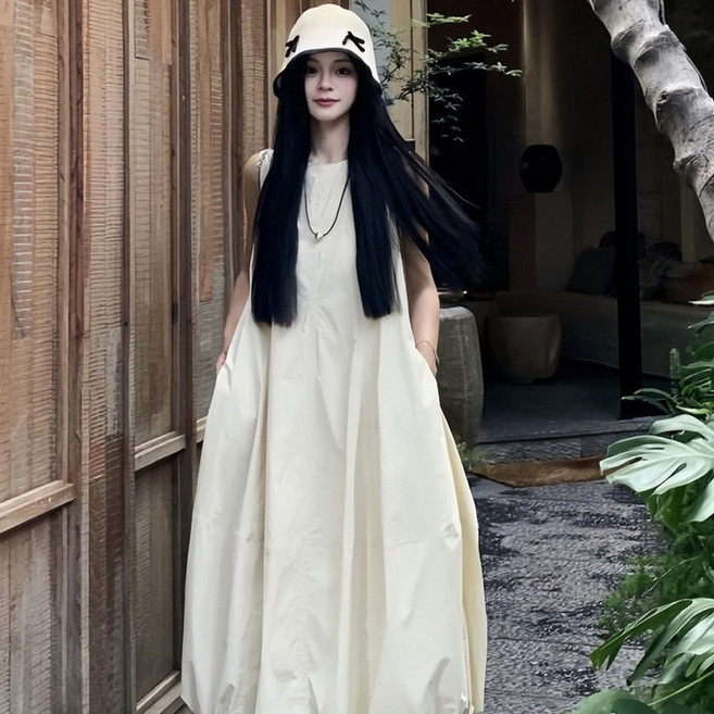 孕婦夏季無袖連衣裙