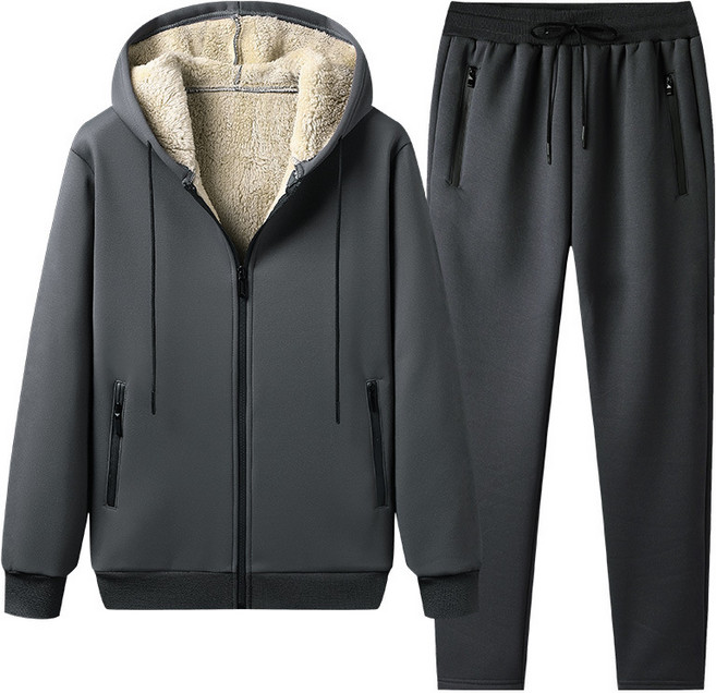 ANYOU 남자 후드 집업 기모 트레이닝 기모보온 램스울 츄리닝 투피스 상하세트