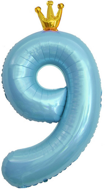 이벤트홀릭 초대형 왕관 숫자은박풍선, 블루 9