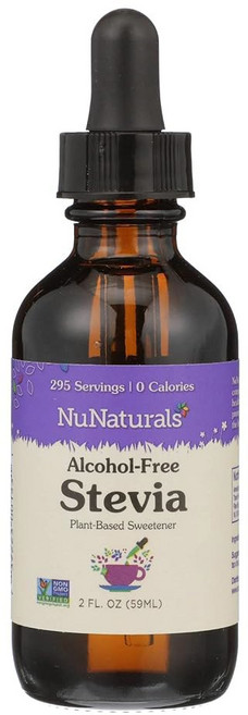NuNaturals 리퀴드 스테비아 무설탕 감미료 식물성 설탕 대체제 제로 칼로리 무향료, Unflavored-Alcohol Free