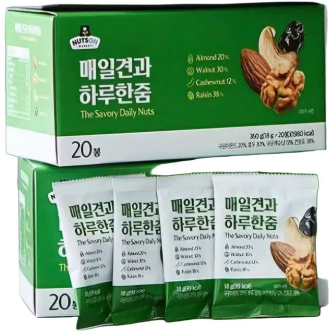 Nuts On 매일견과 하루한봉 20봉입 320g, 20개, 16g
